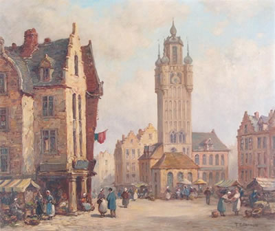 Bergues, North France; Domfront, Normandy (a pair) by Thomas E Francis - Auction record, sale price, and art valuation. Compare with similar artists and explore comparable artworks.