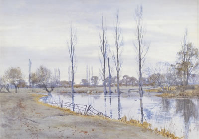 Cookham; Winter river view (a pair) by Robert Winchester Fraser - Auction record, sale price, and art valuation. Compare with similar artists and explore comparable artworks.