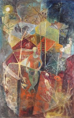 Portrait of Mary Slatford Newcomb: Self portrait in a dream
