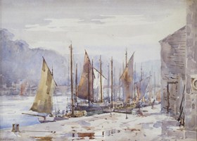 Fowey boats; Boats in the harbour by Frank Kelsey - Auction record, sale price, and art valuation. Compare with similar artists and explore comparable artworks.