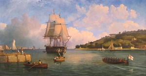 Plymouth Hoe with Mount Edgcumbe