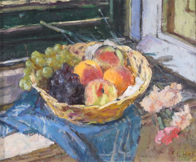 Still life with a basket of fruit