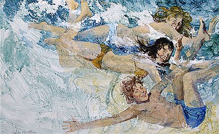 Children playing in the waves by John Heseltine - Auction record, sale price, and art valuation. Compare with similar artists and explore comparable artworks.