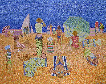 Figures on a beach, summer by Lionel Bulmer - Auction record, sale price, and art valuation. Compare with similar artists and explore comparable artworks.