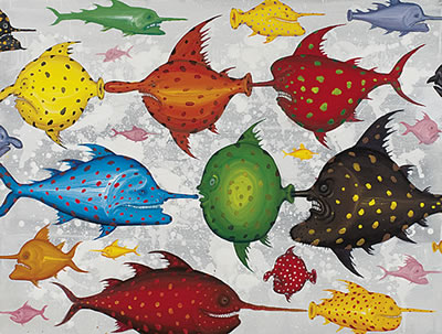 COLOURFUL PISCES by Roman Trabura - Auction record, sale price, and art valuation. Compare with similar artists and explore comparable artworks.