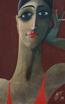 WOMAN IN RED SWIMSUIT by Svatopluk Pitra - Auction record, sale price, and art valuation. Compare with similar artists and explore comparable artworks.