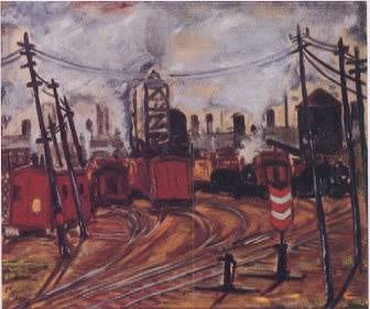 Untitled (Train Yard) by Copeland Burg - Auction record, sale price, and art valuation. Compare with similar artists and explore comparable artworks.