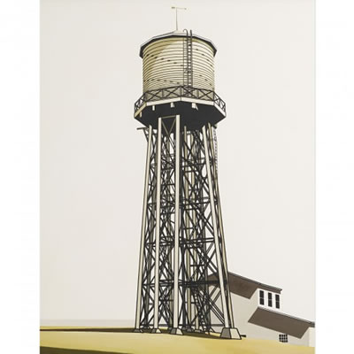 Water Tower 87 ft High 65 Thou Gals by William Steiger - Auction record, sale price, and art valuation. Compare with similar artists and explore comparable artworks.