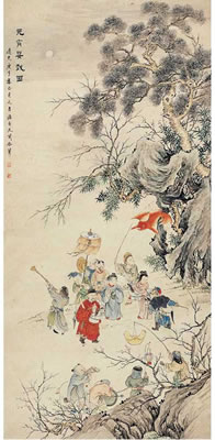 GU ZOU CHILDREN PLAYING DURING LANTERN FESTIVAL by Zhichen Zhao - Auction record, sale price, and art valuation. Compare with similar artists and explore comparable artworks.
