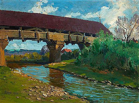 "Brücke Aarberg" by Abraham Furst - Auction record, sale price, and art valuation. Compare with similar artists and explore comparable artworks.