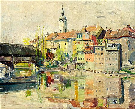 Blick über die Aare auf die Oltner Altstadt by Hans Grutter - Auction record, sale price, and art valuation. Compare with similar artists and explore comparable artworks.
