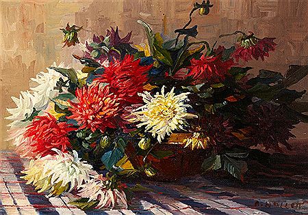 Chrysanthemen in Schale by Anna Haller - Auction record, sale price, and art valuation. Compare with similar artists and explore comparable artworks.