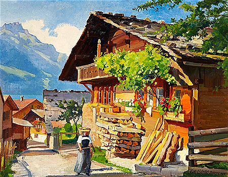 Brienzer Dorfstrasse by Eduard Schild - Auction record, sale price, and art valuation. Compare with similar artists and explore comparable artworks.