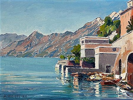 Ascona - Blick auf den See by Franz Weibel - Auction record, sale price, and art valuation. Compare with similar artists and explore comparable artworks.