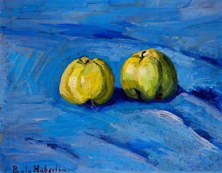 Äpfel auf Blau