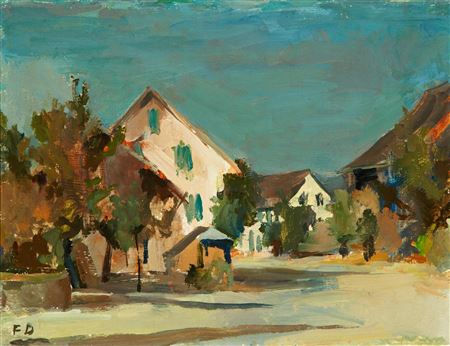 Dorfstrasse in Stammheim by Fritz Deringer - Auction record, sale price, and art valuation. Compare with similar artists and explore comparable artworks.