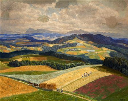 Friesenberg - Emmentaler Landschaft by Gottfried Herzig - Auction record, sale price, and art valuation. Compare with similar artists and explore comparable artworks.