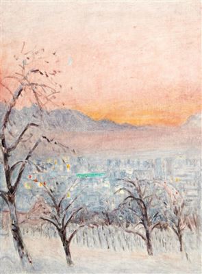 Winterabend - Chur by Leonhard Meisser - Auction record, sale price, and art valuation. Compare with similar artists and explore comparable artworks.