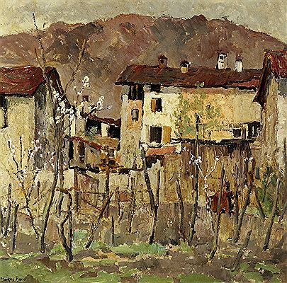 Sample artwork by Markus Bandi (1922 - 1971), known for land-and townscape painting - View similar artists and auction records