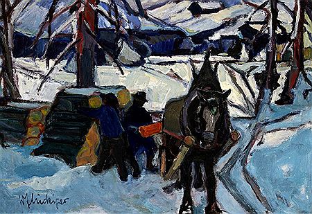 Winter - Holzer im Wald