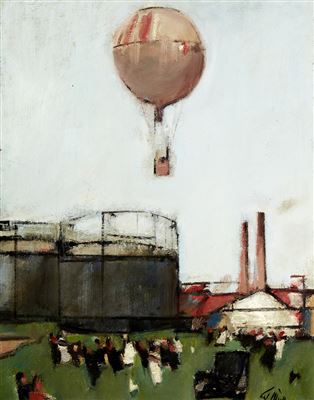 Gasballon-Taufe mit Festgesellschaft