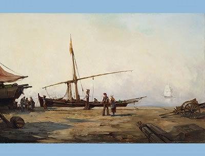 Hafen mit Figurenstaffage