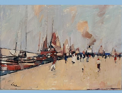 Harbor by Walter Emil Muller - Auction record, sale price, and art valuation. Compare with similar artists and explore comparable artworks.