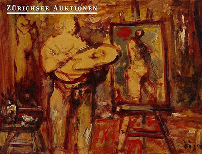 Portrait of Sylvain Vigny: Selfportrait in Atelier with model