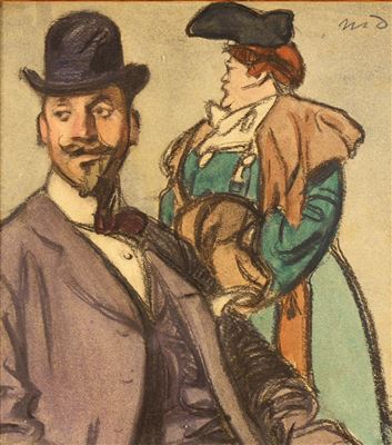 Homme au melon et femme à la manchette
