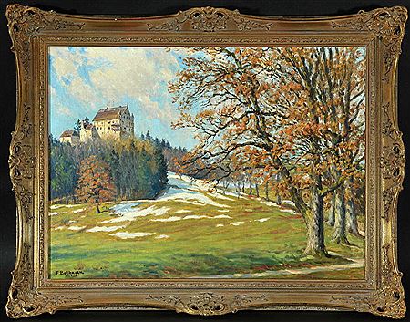 Schlossansicht im Park bei Frühlingsstimmung by Franz Bollhagen - Auction record, sale price, and art valuation. Compare with similar artists and explore comparable artworks.