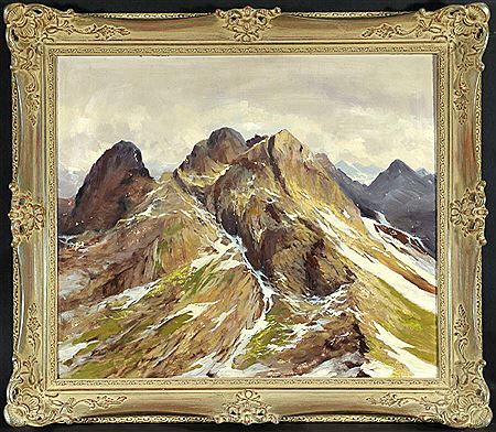 Berggipfel mit Altschnee in den Allgäuer Alpen by Libor Strauss - Auction record, sale price, and art valuation. Compare with similar artists and explore comparable artworks.