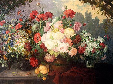 "Lush flower still life"
