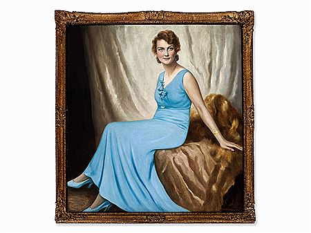Woman in Blue Dress