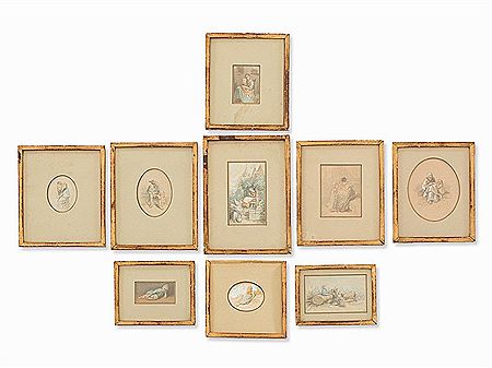 Collection of 9 Watercolors, c.1880