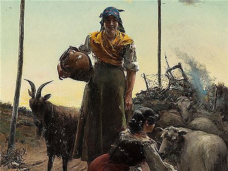 Two Shepherdesses by José Oliva Rodrigo - Auction record, sale price, and art valuation. Compare with similar artists and explore comparable artworks.