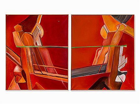 Sample artwork by Alexej Iljtsch Baschlakov (1936 - 1980), known for oil paintings, glass windows, and sculptural works with simplicity and austerity in composition and elements. - View similar artists and auction records