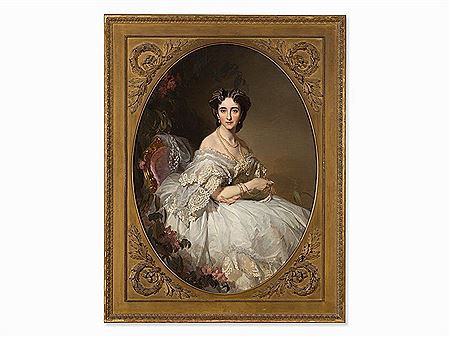 Portrait of Anastasia Ushakov, 1866 by Ivan Kozmich Makarov - Auction record, sale price, and art valuation. Compare with similar artists and explore comparable artworks.