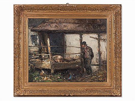 Farmer in Barn
