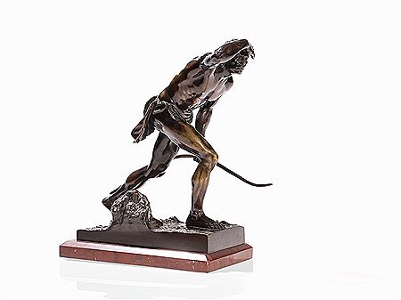 Bronze Figure Of A Scouting Indian, c. 1900 by Josef Drischler - Auction record, sale price, and art valuation. Compare with similar artists and explore comparable artworks.