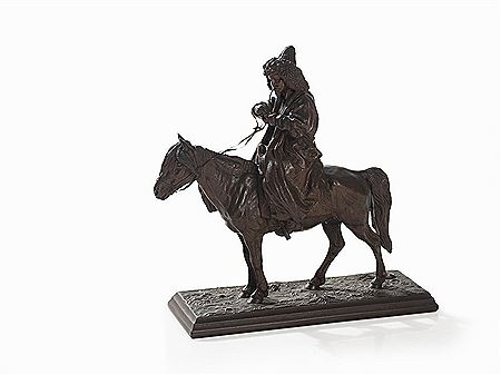 Kirghiz with Pipe on Horse