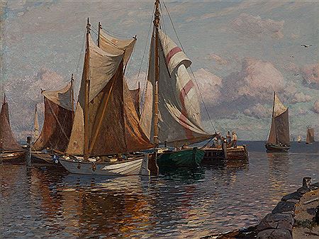 Sailboats, c. 1900 by Heinrich Petersen-Angeln - Auction record, sale price, and art valuation. Compare with similar artists and explore comparable artworks.