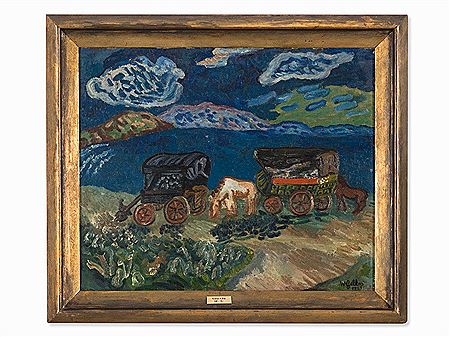 Gipsy Camp by Werner Gilles - Auction record, sale price, and art valuation. Compare with similar artists and explore comparable artworks.
