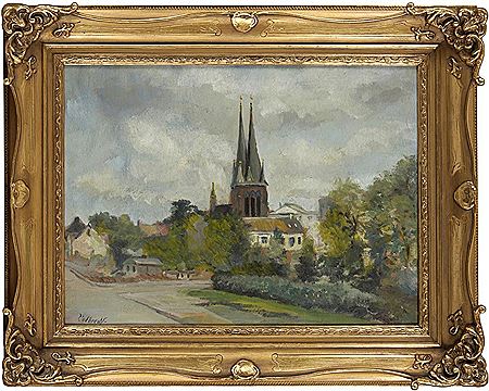 Ansicht v. Altona mit Blick a.d. Doppelturm d. St. Petri-Kirche