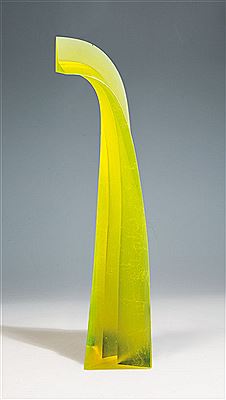 Sample artwork by Vladimira Klumparova (Born 1954), known for glass art abstract architectural shapes, vases, optical geometry - View similar artists and auction records