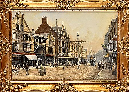 NOSTALGIC STREET SCENES AND A CANAL SCENE IN TURN OF THE CENTURY LEEDS (a suite of 3)
