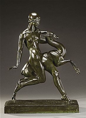 Sample artwork by Pierre Traverse (1892 - 1979), known for direct carving sculptures - View similar artists and auction records