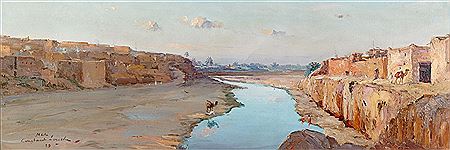 Vue panoramique de M'Sila, Algérie, 1929 by Constant Louche - Auction record, sale price, and art valuation. Compare with similar artists and explore comparable artworks.