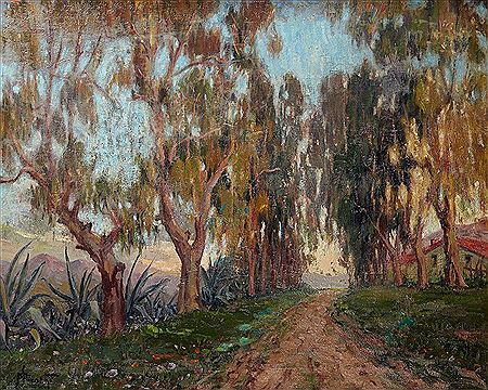 Allée d'eucalyptus et d'Aloès, Cavignac, 1941