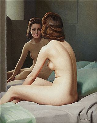 Nu féminin au miroir