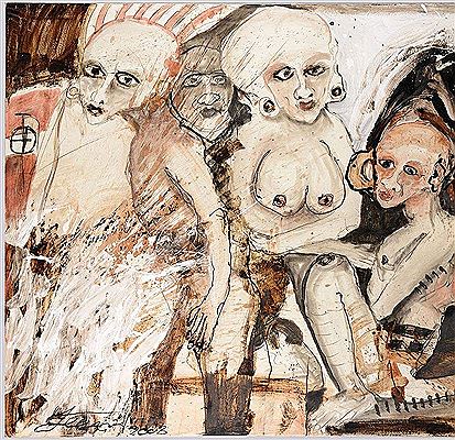 Sample artwork by Jean Schmiedel (Born 1963), known for surreal figure painting - View similar artists and auction records
